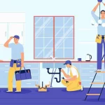 Image of plumbers working: "On-Demand Plumbing App Development Guide"