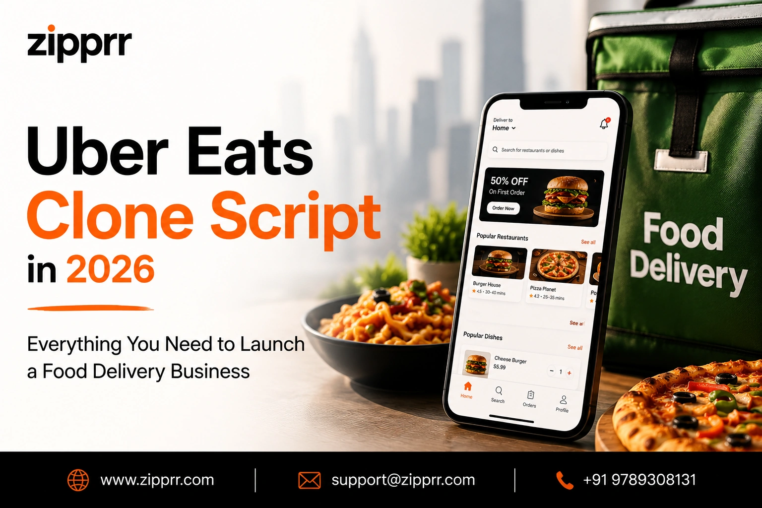 Uber Eats Clone Script 2026: Launch Your Food Delivery App in 7 Days