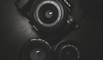 Mirrorless camera body flat lay